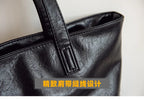 Women's Casual Tote Handbag Medium Simple Solid Zipper PU Leather Bags