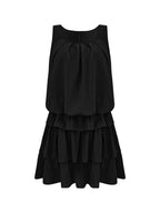 Minikleid Lagenrüschen Rüschenärmel Ärmellos Sommer Locker Fashion S-2XL