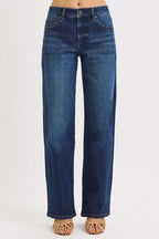 RISEN Women's Jeans Mid Rise Wide Baggy Dark Wash Denim Pants 14cb429d33b44f2f897aaf6c97263ff0-Max-Origin Trendsi