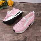 Floral Lace Breathable Slip-On Shoes Women Casual Lightweight Flats
