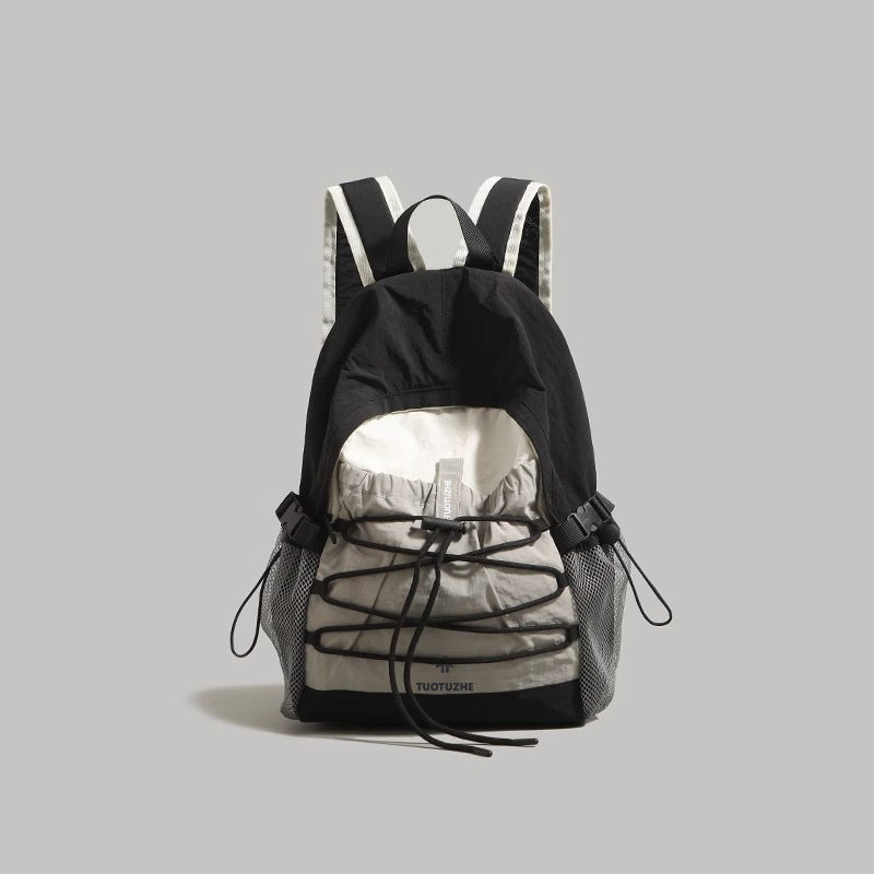 Lightweight Drawstring Backpack Bag - Medium Size, Nylon Material, Imported