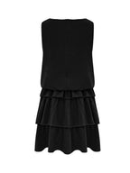 Minikleid Lagenrüschen Rüschenärmel Ärmellos Sommer Locker Fashion S-2XL