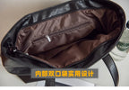 Women's Casual Tote Handbag Medium Simple Solid Zipper PU Leather Bags