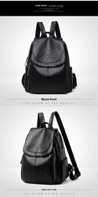 Women's Backpack Flap Soft Pu Leather Medium Fashionable Travel Shoulder Bag