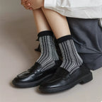 Women's Crew Socks Cotton Two-Tone Knit 15c6e0cf-cc46-4211-aaaf-36dc81a6b01c-Max-Origin Trendsi