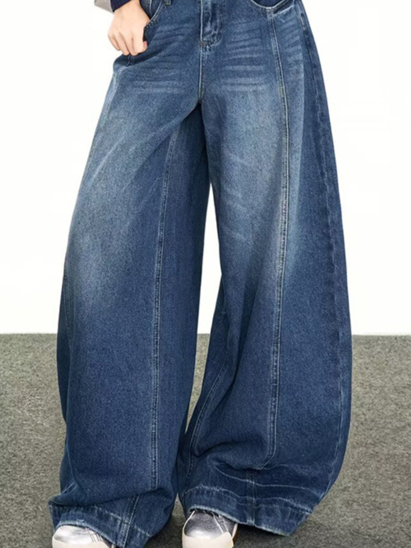 Men's Plus Size Full-Length Wide Leg Jeans