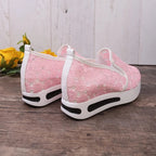 Floral Lace Breathable Slip-On Shoes Women Casual Lightweight Flats