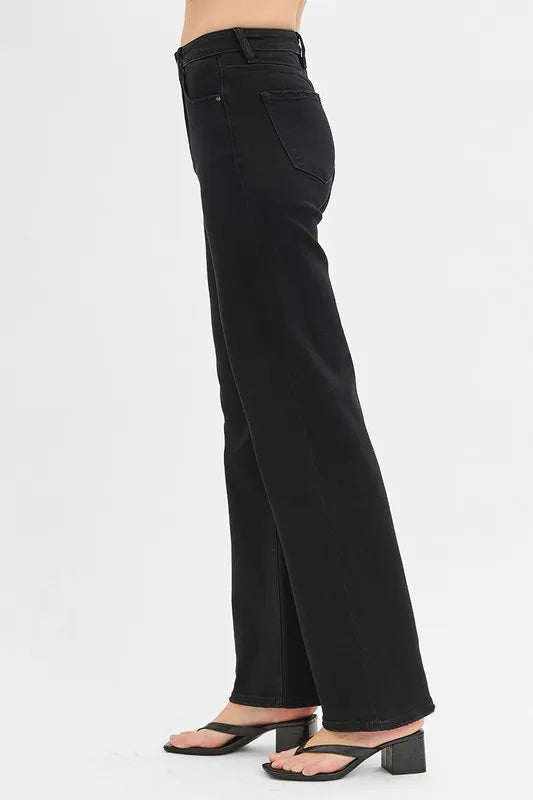 RISEN Black Jeans High Rise Wide Leg Basic Style 160d1b97defc4dda960aea6da5fd4ea8-Max-Origin Trendsi