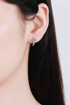 Silver Hoop Earrings Small Elegant Moissanite Stone Huggie Round Silver One Size 1620484b4d0741f7a481cc90b1096eb1-Min Trendsi