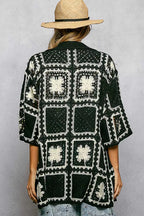 POL Crochet Shirt Black Multi Openwork Floral with Granny Square Pattern 16434ede-9094-4f90-9a16-4aee42821c4e-Max-Origin Trendsi