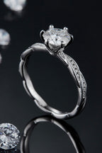 Murray Silver Ring 1 Carat Moissanite Stone 925 Sterling Platinum-plated with Box 16772e5a0bca4c87b9fdff2370b707ef-Max Trendsi