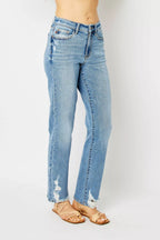 Judy Blue Women's Jeans High Waist Straight with Heavy Destroy Plus Sizes 16799780313f4c9a8a03a75074f800d6-Max-Origin Trendsi
