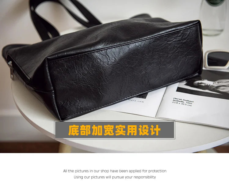 Women's Casual Tote Handbag Medium Simple Solid Zipper PU Leather Bags
