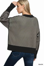 Zenana Womens Sweater Black Two Tone Oversized Ribbed Exposed Seam 16c61396-20db-41cc-953d-daa5e33ee107-Max-Origin Trendsi