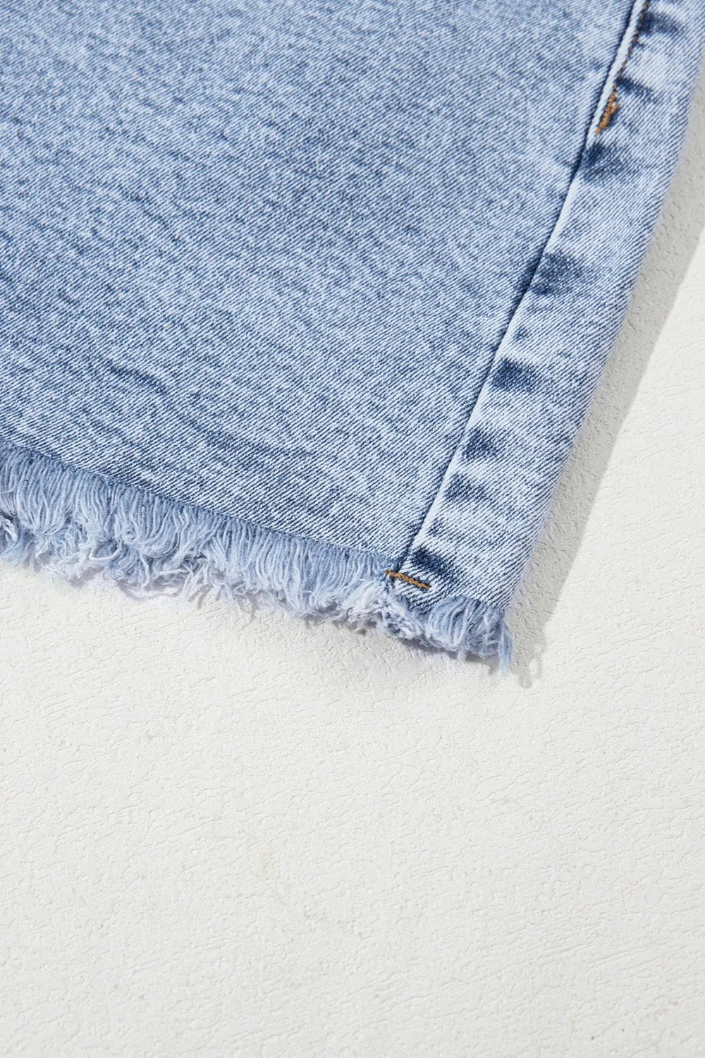 Denim Shorts Rhinestone Light Wash Raw Hem High Waist 16d51f56-a71d-4dd8-bad4-1b8bbd713605-Max-Origin Trendsi