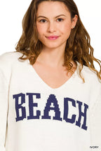 Zenana Women's Sweater Ivor Beach V Neck Knit Top 16e9e53f-36de-4a20-937a-3ffbdd8325a4-Max-Origin Trendsi