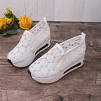Floral Lace Breathable Slip-On Shoes Women Casual Lightweight Flats