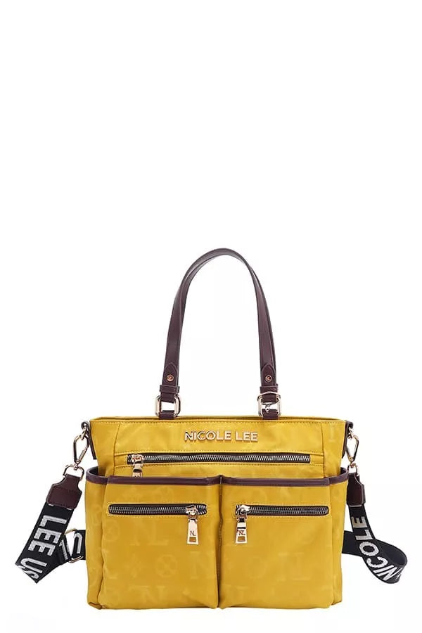 Nicole Lee USA Women's Tote Bag Multi-Compartment Zipper Convertible Handbag YELLOW One Size 171fe259143048848b50c7dc964f6ec6-Max-Origin Trendsi