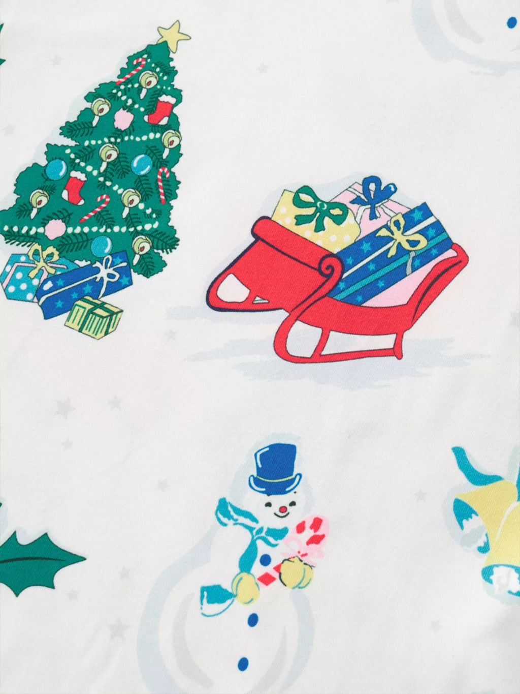 Children's Pajama Set Christmas White Print Round Neck Top and Pants 2 Pcs 173675420a774b52bb132f7f8ed6da32-Max-Origin Trendsi
