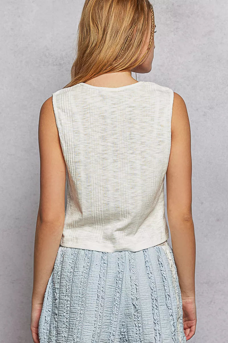 POL Cropped Tank Top Textured Off White Round Neck Blouse 173960cf-10ca-4d1a-b288-9555007a2df5-Max-Origin Trendsi