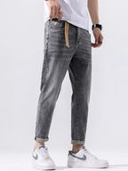 Men's Jeans Casual Gray Wash Denim Pants 1760b17a95bc42508885285d696984c9-Max-Origin Trendsi