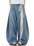 Men's Plus Size Wide Leg Jeans with Full Wash Finish