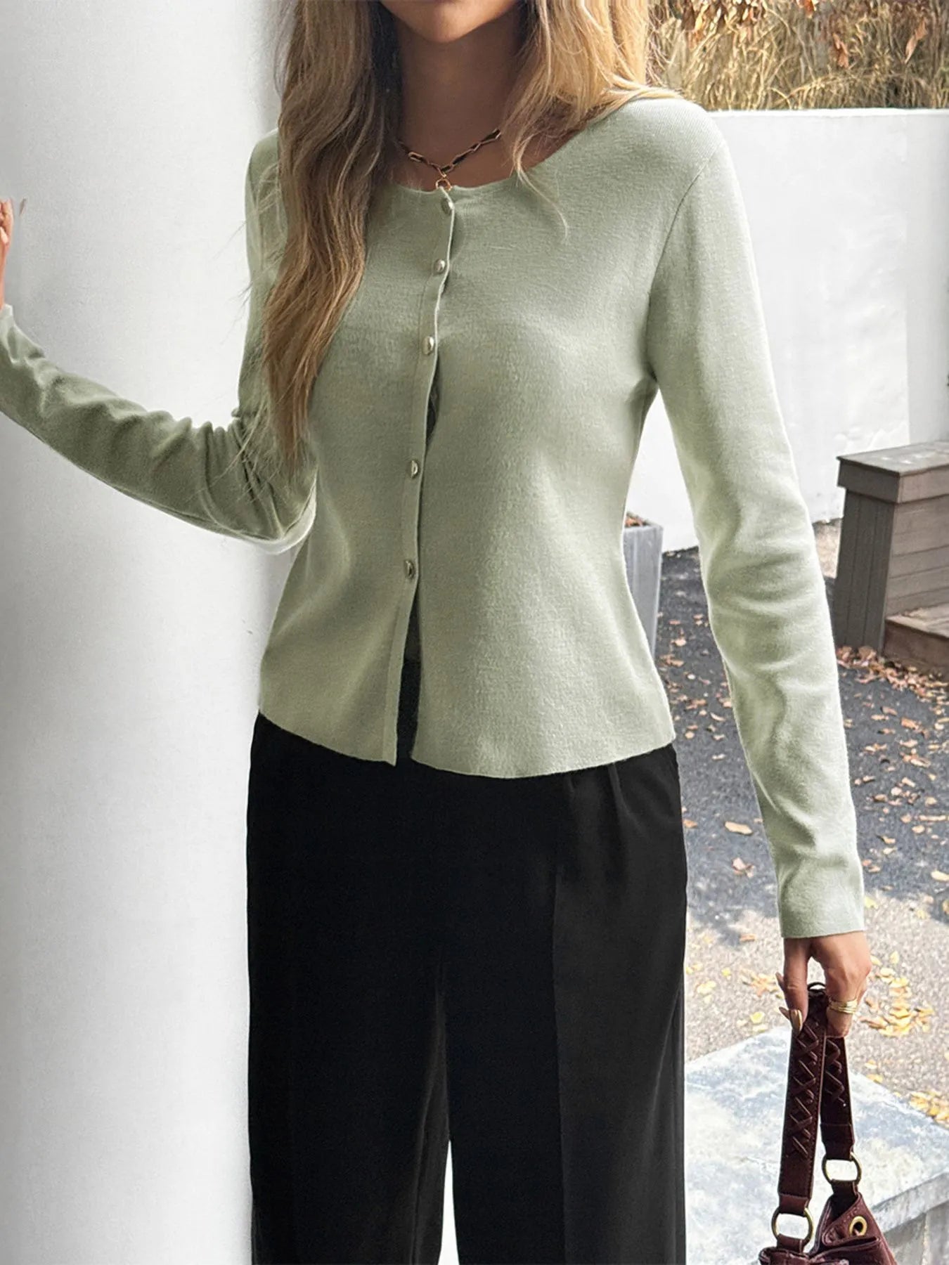 Women's Cardigan Knit Button-Up Long Sleeve 178b4356-5094-4b1c-a83e-737dba66ff38-Max-Origin Trendsi