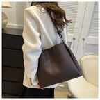 Women's Casual Shoulder Bag Simple PU Leather Knot Straps Black Handbags