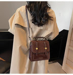 Casual Women's Backpacks Mini Flap Argyle Diamond Minimal Pu Leather Bags