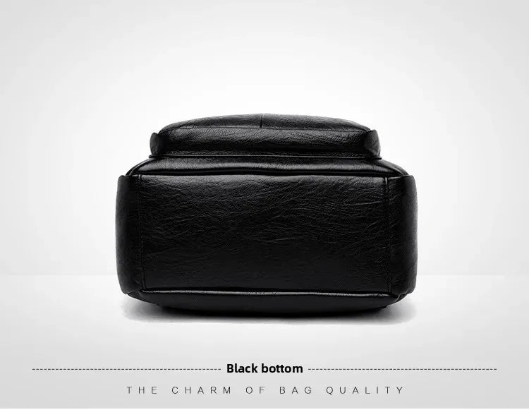 Women's Backpack Flap Soft Pu Leather Medium Fashionable Travel Shoulder Bag