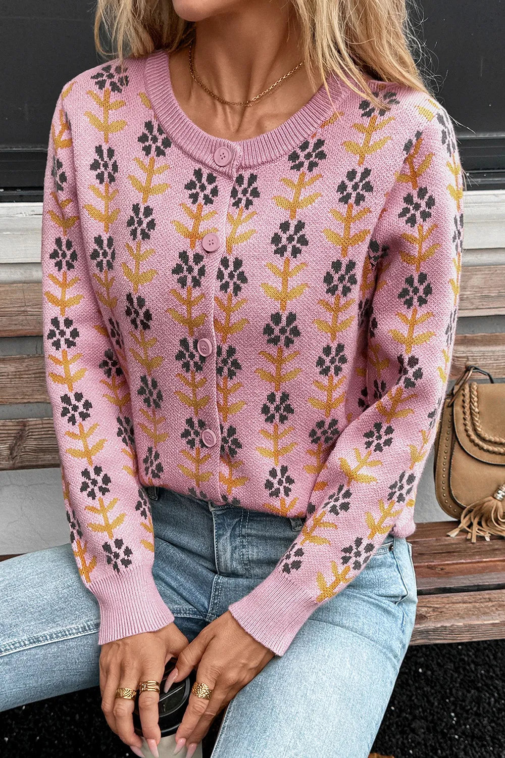 Women's Knit Cardigan Floral Button-Up Long Sleeve Knitwear 17a10d3d-0e9a-474b-a1dc-7baf56e801cb-Max-Origin Trendsi