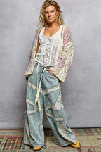 POL Crochet Cardigan Ivory Pink Open Front with Granny Square Pattern 17c819fd-83a7-433b-bbec-ee1bda9cb72e-Max-Origin Trendsi