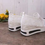 Floral Lace Breathable Slip-On Shoes Women Casual Lightweight Flats