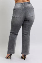 Judy Blue Gray Jeans High Waist Rhinestone Straight Pants 183bc769-1e38-4a24-b80e-a118c4d48765-Max-Origin Trendsi
