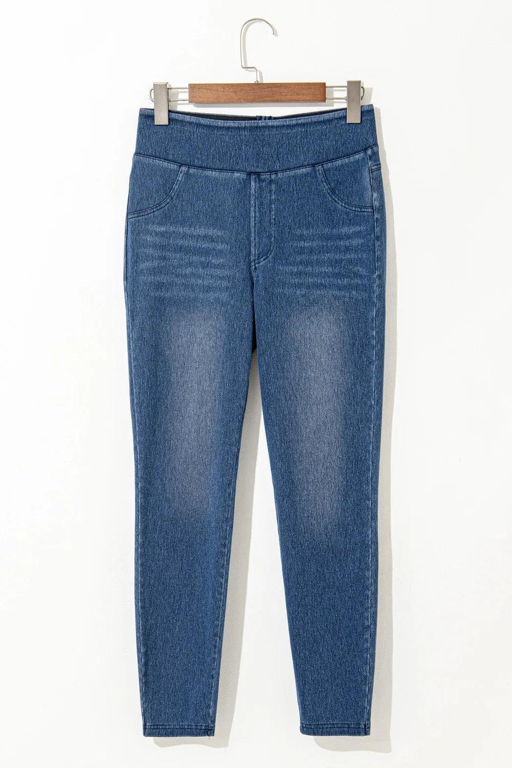 Skinny Jeans High Waist Slimming Blue Denim Pocketed Leggings 185ce21c-6200-4994-aead-785ee986e7b3-Max Trendsi