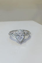 Silver Ring 2 Carat Moissanite Teardrop Stone 925 Sterling Jewelry with Box 1860e9db-8891-4be3-8cc1-0a63155f6ad9-Max Trendsi