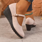 Women's Loafers Faux Suede Round Toe Wedge High Heels Shoes 1862d5c29db542a68c8053468258b2db-Max-Origin Trendsi