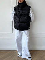 Padded Women Vest Coat Zip Up Turtleneck Sleeveless Mid Length Outwear 186d8dd1-6ccf-4aa9-a56f-05938e6a6709-Max Trendsi