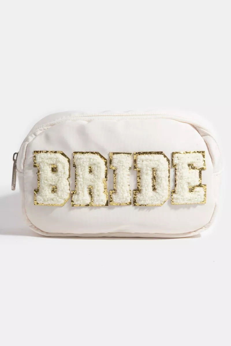 Fame Crossbody Bag Small Zipper Ivory with BRIDE Fuzzy Glitter Letters IV one size 187756b6e05c4bed998e94eb28415902-Max-Origin Trendsi