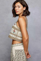 POL Crochet Cropped Cami Mocha Multi Floral Embroidered with Scalloped Hem Top 1893f670-0b65-493d-a5e6-c7a52022d896-Max-Origin Trendsi