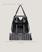 Women's Casual Tote Handbags Pu Leather Zipper Outer Pockets Backpack Crossbody