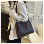 Women's Casual Shoulder Bag Simple PU Leather Knot Straps Black Handbags