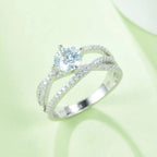 Silver Ring 1 Carat Moissanite Stone 925 Sterling Cross Twist Jewelry Silver 18a96ac4-7622-430b-825d-80849a0ced72-Max-Origin Trendsi