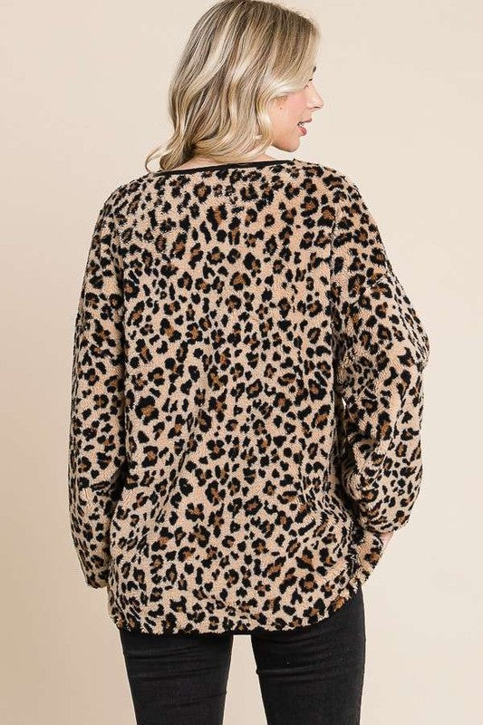 Culture Code Women Top Leopard Faux Fur Round Neck US Stock Blouse 18cc6fa0-c998-41f8-a355-5cb851403e6f-Max Trendsi