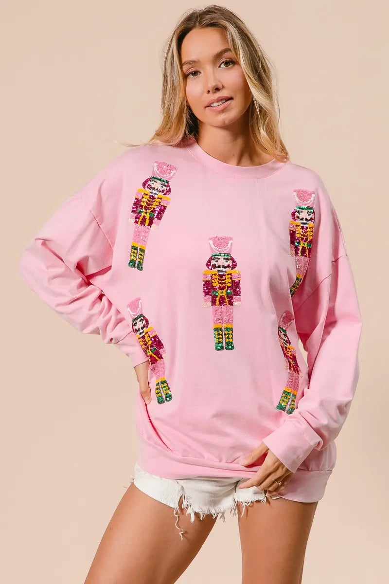 BiBi Sequin Nutcrackers Embroidery Christmas Sweatshirt 191d511d5de64915b76f94b067809ae8-Max-Origin Trendsi