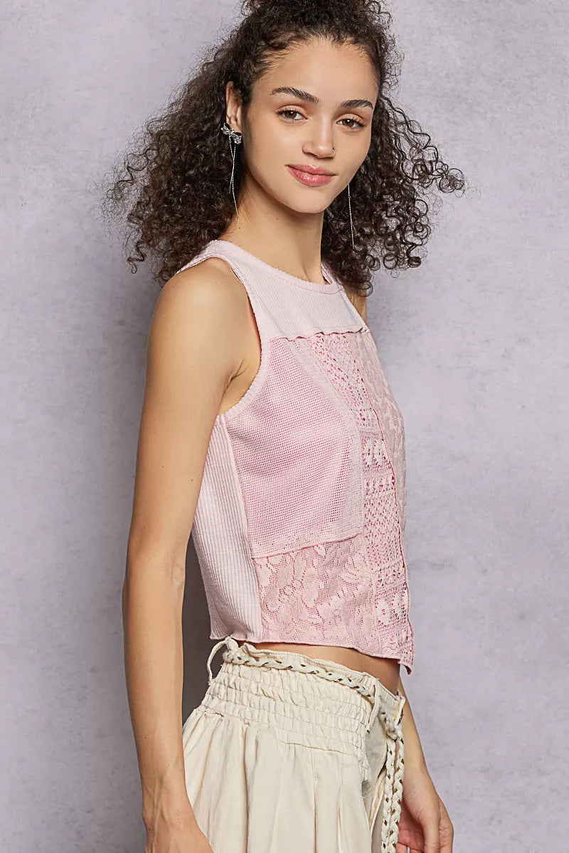 POL Cropped Tank Top Pink Blush Ribbed Round Neck with Lace Detail 1974aa68-1994-4187-b960-8897fd3053ed-Max-Origin Trendsi