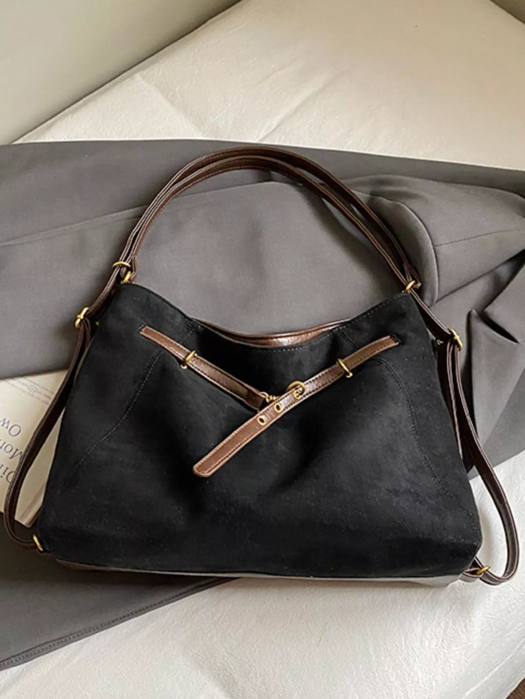 Womens Suede Tote Bag Large Handbag 198ad149-18d7-4d02-aabc-110bb3e1c575-Max-Origin Trendsi