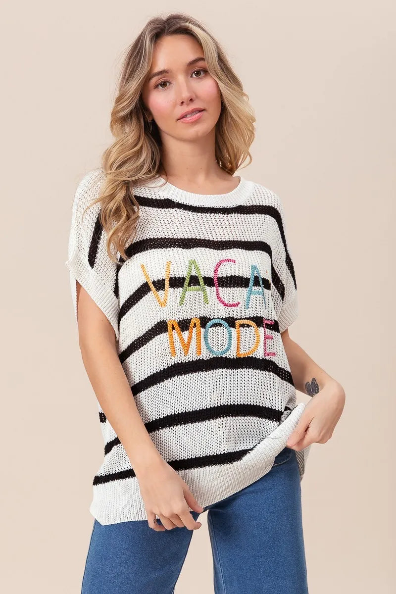 BiBi Knit Top Vacay Mode Embroidery Drop Shoulder Striped Sweater 19d35144c7ae43eb920b673f236dd4a0-Max-Origin Trendsi