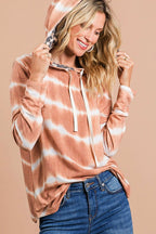 BiBi Hoodie Tie Dye Stripe Terry With Leopard Hood Long Sleeve Rust 19d53754-e996-450a-9af2-11e044ea6490-Max Trendsi