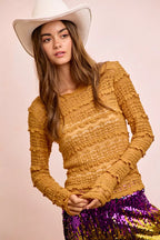 BiBi Womens Flower Lace Top Ruffles Detail Mustard Mardi Gras Color MUSTARD 19d80930c83942fe9cf31d547350c3a0-Max-Origin Trendsi